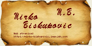 Mirko Biskupović vizit kartica